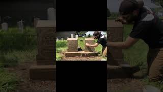 Matching Husband and Wife Tombstones Restored