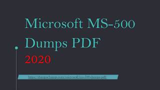 Microsoft MS-500 Exam Questions PDF - Updated MS-500 Dumps PDF Format