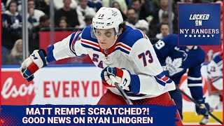 Matt Rempe a healthy scratch for the Rangers?! Is this the right call? Good news on Ryan Lindgren!