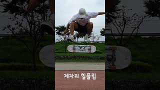 제자리 힐플입 슬로우모션 #heelflip #shorts #skateboarding