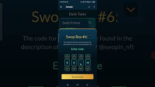 SWOPIN Daily Guess Code Swop Box # 65 Solved Today 27 August