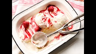 Easy Lemon Raspberry Ripple Ice Cream