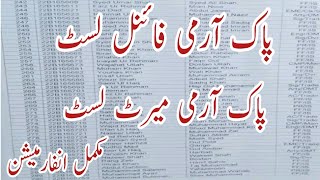 Pak Army Final Result 2023-Pak Army Final List 2023