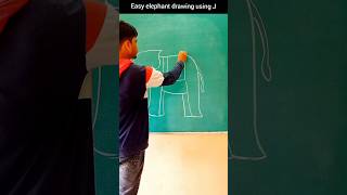 Elephant drawing using j #shorts #art #drawing #trending #shortsfeed #youtubeshorts #diy