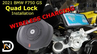 BMW F750GS wireless phone charger:  Quad Lock Phone Mount Installation