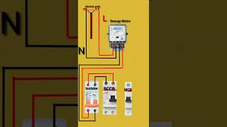 electric house wiring MCB connection #shortvideo #shorts #electrical