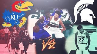 NBA 2K17 - KANSAS vs. MICHIGAN STATE CRAZY COLLEGE GAMEPLAY!!!