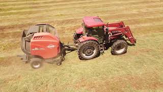 CaseIH Tractors - Baling Hay on a Windy Day