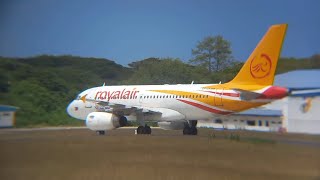 Royalair Philippines Airbus A319-232 Landing and Takeoff, Puerto Princesa International Airport.