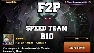 DARK ASSASSIN HALL OF HEROES (ISABELLE) F2P B10 SPEED TEAM 100% SAFE *Summoner War*