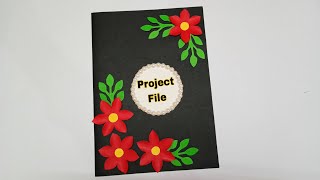 easy red and black File cover decoration | How to decorate project file | Assignment cover design