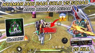 GYZENN NYAMAR JADI RAJA SOLO VS SQUAD🔥AUTO MODE BARBAR + AIM MERAH😱