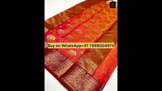 Chanderi handloom saree collection || with beautiful combination || saree code 139 || #silksaree