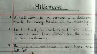 10 lines Essay on Milkman || Milkman Essay in English || Few easy lines about Milkman