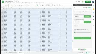 Classification Analysis Using PredictEasy Google Sheets Add-On