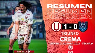 UNIVERSITARIO 1 - 0 CESAR VALLEJO l RESUMEN COMPLETO, GOLES Y JUGADAS l TRIUNFO CREMA POR LA MINIMA