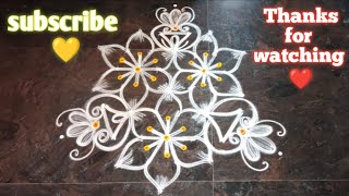 beautiful rangoli design | Creative flower rangoli design 91 by Amma 🫰 #rangoli#kolam#rangolidesigns