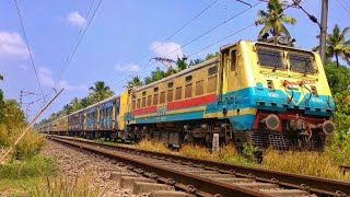 WAM4 livery BZA WAP4 22201 with CAN - TVC Janshatabdi rips towards Ochira | #indianrailways #wap4