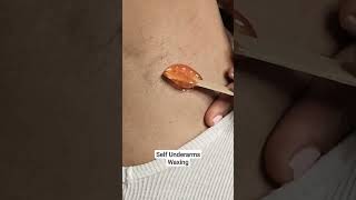 Self underarms waxing at home 🏡 #waxing #underarms #athome #viral #shorts #shortvideo #youtubeshorts