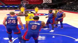 Lebron James Flexing On The Pistons Can't Get The Rebound!!