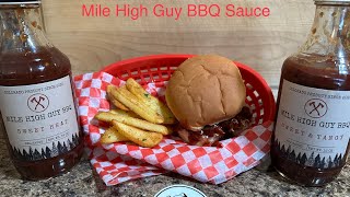 Smoked Pulled Chicken Sandwiches featuring Mile High Guy BBQ Sauce!