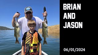 Brian and Jason Blair - Fun at New Melones Lake Catching Bass! 06/01/2024