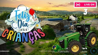 🔴Live Farming Simulator 22 Feliz dia Das Crianças Bora Fazer Silagem Mapa Muito Real ao Extremo