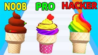 Ice Cream Stack Dessert DIY - NOOB VS PRO VS HACKER