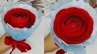 Easy Rose Flower Bouquet Making🤩💐Diy Paper Bouquet❤️✨#video#youtubevideo#viral#trending#craft#diy