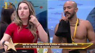 BBB 23: Sisters demostram alegria ao ver Ricardo com  no TOP 5: “Você é um grande jogador”