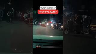 "Auto vs. Activa Close Call! Who's at Fault? Captured by India's 1st Dash Cam!"