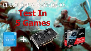 I3 12100F Vs RX6500XT | TEST IN 5 GAMES | 1080P