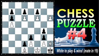 CHESS PUZZLE #4 || White to play and wins! Mate in 15 moves