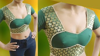 effortless perfect 34size singal Katori blouse cutting and stitching tutorial for beginners in Tamil