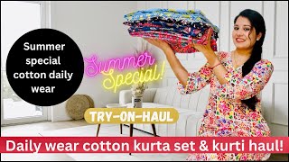 Daily wear cotton kurta set & kurti haul for this summer || Summer season || Nrityapika|| #amazon