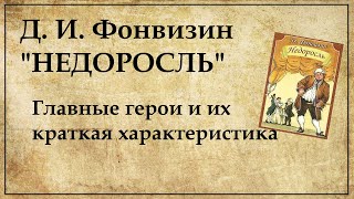 Пьеса "НЕДОРОСЛЬ": главные герои и их краткая характеристика