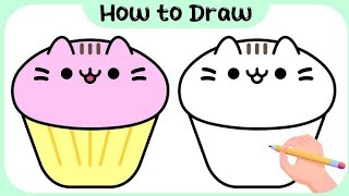 How To draw cute Pusheen Cat Easy - Cup || Pusheen Cat Drawing