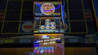 FIRST SPIN HANDPAY $50/SPIN ON HIGH LIMIT MOON RACE SLOT #casino #slots #gambling