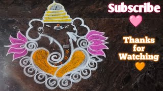 Ganesh chaturthi rangoli design | Vinayaka chaturthi special kolam designs 110 by Amma 🫰#rangoli #yt