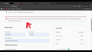 How to fix the "There was an error processing your order" error on WooCommerce checkout page