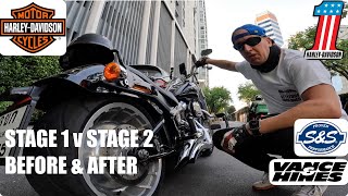 HARLEY FATBOY STAGE 1 v STAGE 2 (S&S Full Cam kit)