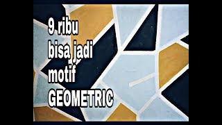 Cat motif Geometric | Cat dinding kreatif | cara mengecat kamar motif geometric