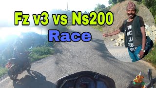 Fzv3 vs Ns200 Race