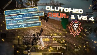 1v4 Clutch Against AsurX | Insane Lion Squad | #shorts #pubgmobilelite