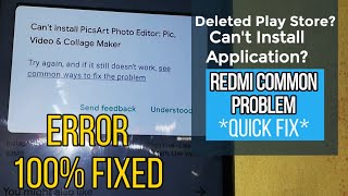 Solved! Can't Install application with PlayStore,  & How to restore Deleted PlayStore