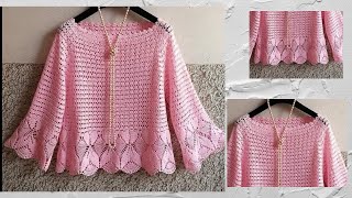 CROCHET  PASO A PASO BLUSA AMOR  PRIMAVERA 2024  subtittles several lenguage