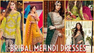 Mehndi dress design 2023 / mayoun haldi mehndi dress design for bride / mehndi dress for bride