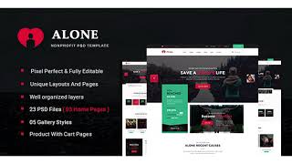 Alone - Multipurpose Non-profit PSD Template | Themeforest Website Templates and Themes