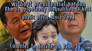 MARCOS CAMP KABADO SA MAGIGING COMELEC DECISION? CARPIO; ONLY PRESIDENTIAL PARDON CAN LET BBM RUN!