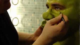 Lukas Poost becomes SHREK backstage at the Fisher Theatre in Detroit